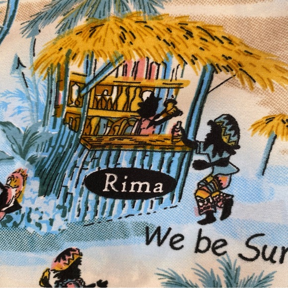 Rima We Be Jammin’ Surfin’ Caribbean Camp Shirt Men’s Size 2XL/3XL - Picture 4 of 12